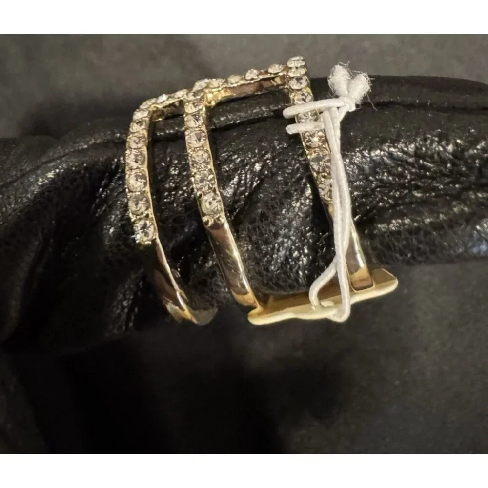 NEW AND LOVELY Fashion CZ 3 Row Stacked Ring Women 9.5
